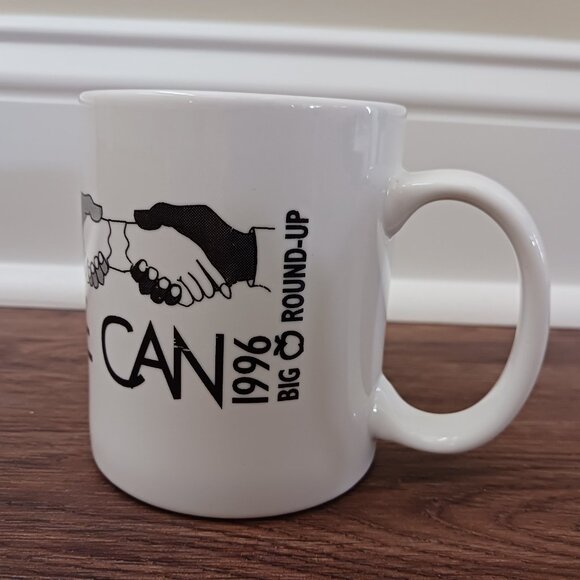 1996 Big Apple Round-Up Together We Can Handshake Coffee Cup Mug - Picture 1 of 6
